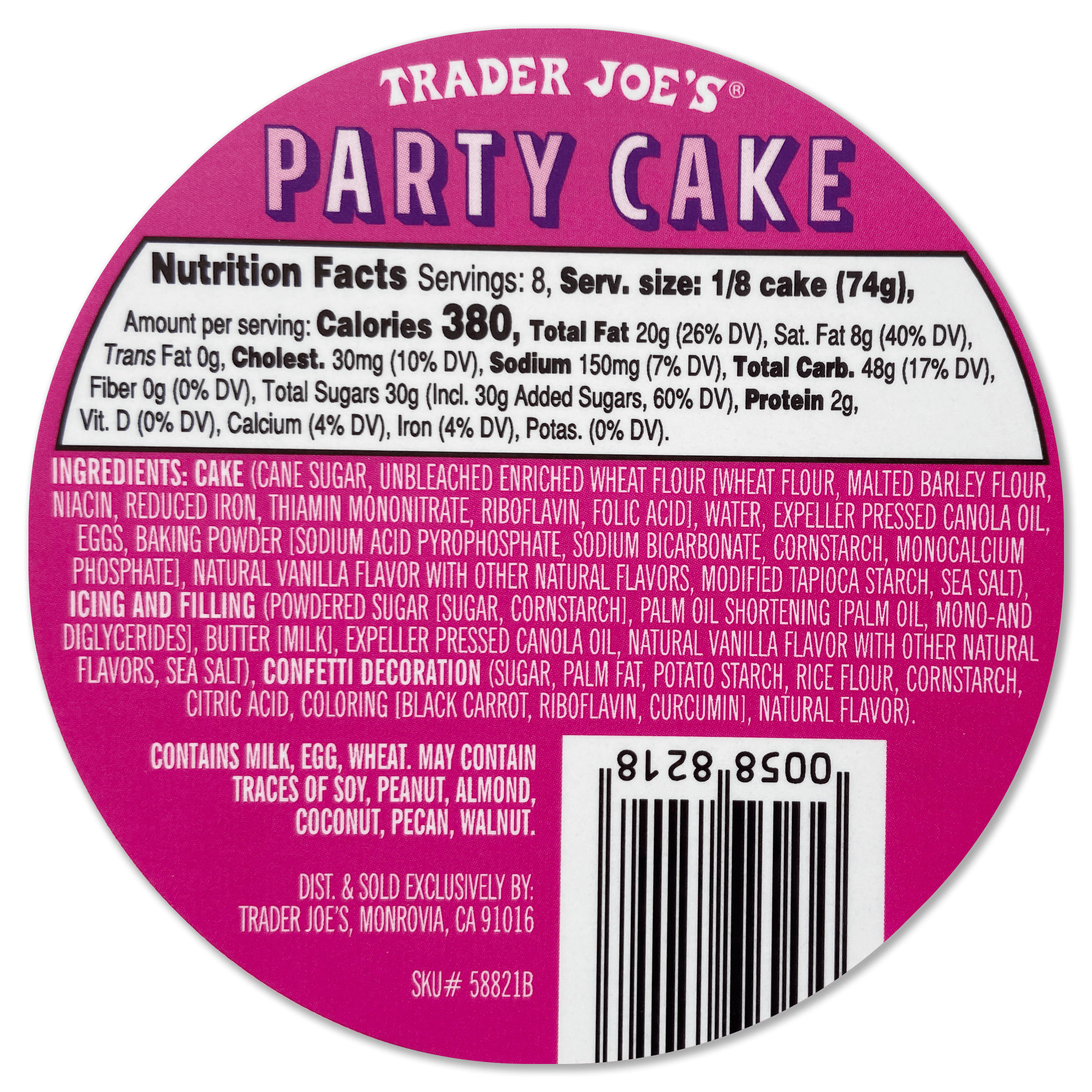 Trader Joe's Party Cake